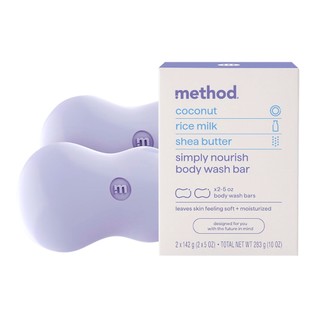 Method美則感官沐浴皂-就是滋潤142g x2 椰子香 米乳 乳油木果油 舒適香氛 滋養柔膚 奢華美肌 嫩白