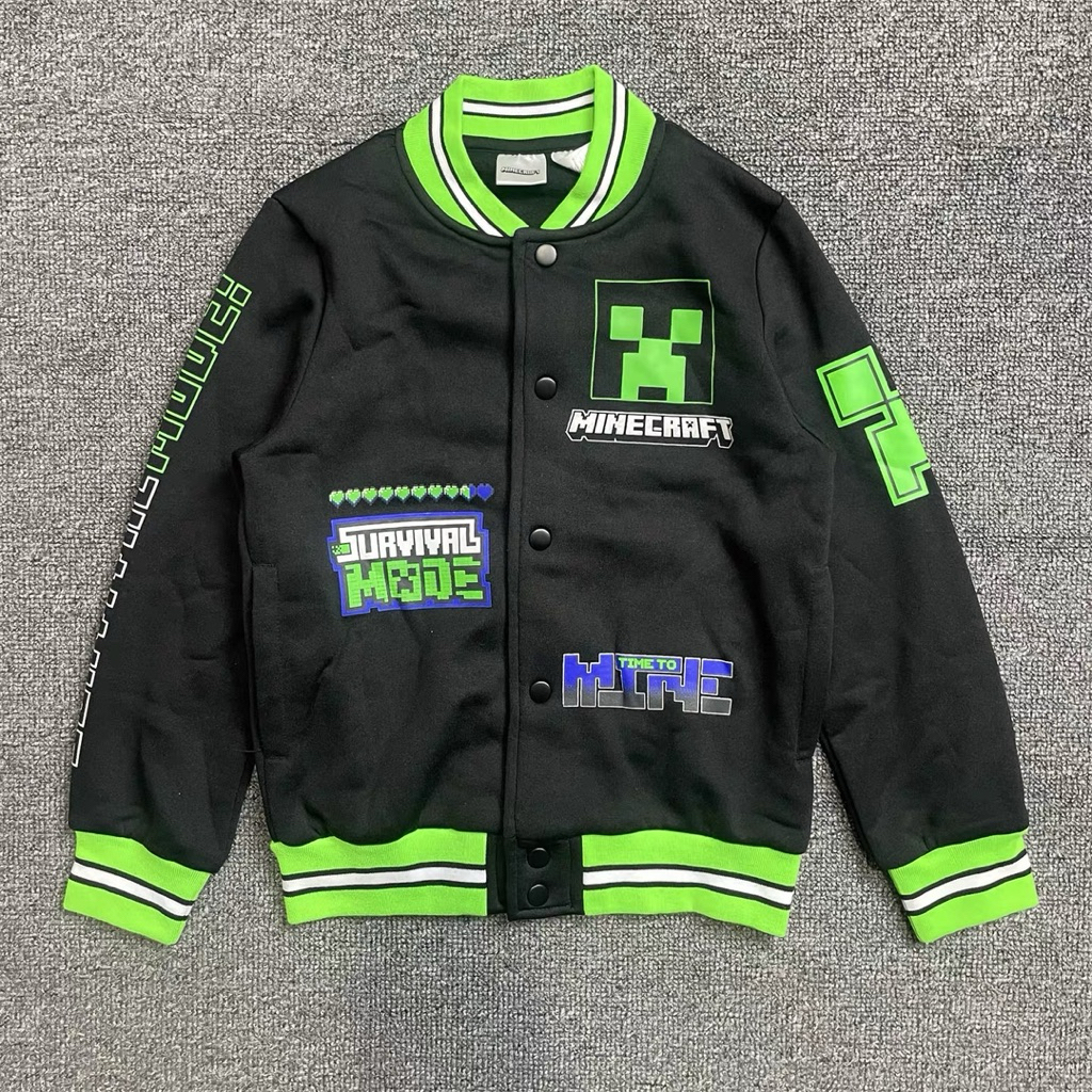 現貨💚2025最新款Minecraft 麥塊外套我的世界麥塊苦力怕創世神衣服外套男童上衣薄絨棒球外套衣服