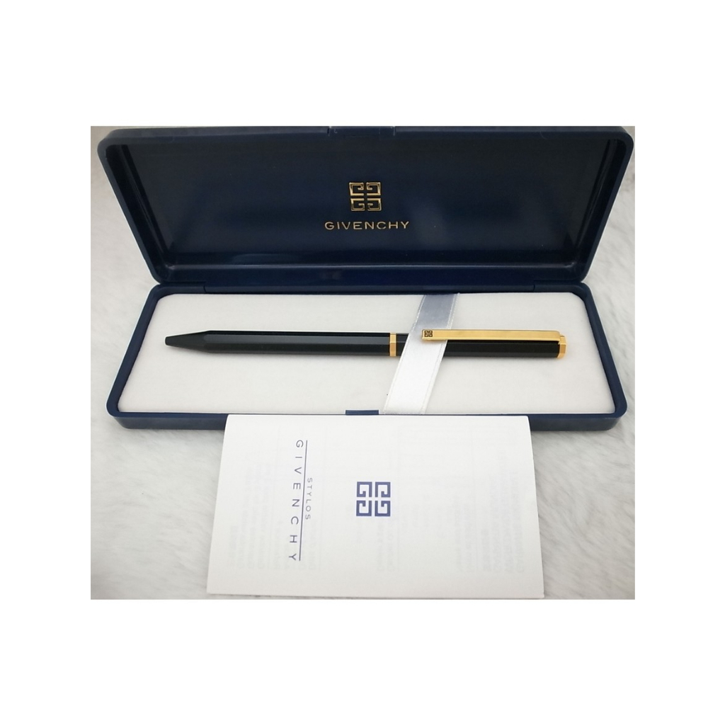 w315-009紀梵希 法國製 黑桿金飾高級原子筆（9.5成新、原廠盒裝)