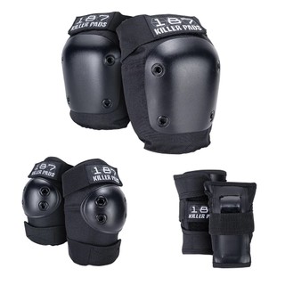 【187 Killer Pads 總代理正品】(單車/ 長板/ 滑板/ 直排輪) - 小童護具六件組 (黑色)