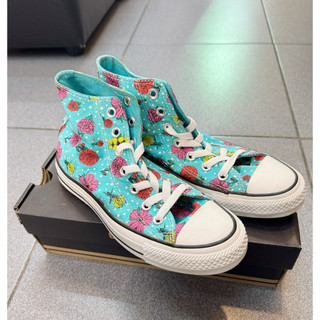 現貨 Converse Chuck Taylor All Star 基本款 湖水綠 花花 蝴蝶 高筒