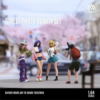 《64SHOP》MoreArt｜街拍美女人偶套裝｜人偶四入組｜1/64比例模型人偶 場景