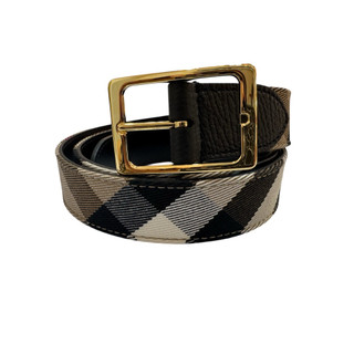 BURBERRY 經典格紋牛皮穿扣皮帶