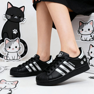 adidas originals Superstar 2 貝殼頭 銀河貓爪 板鞋 休閒鞋 男女同款 黑銀