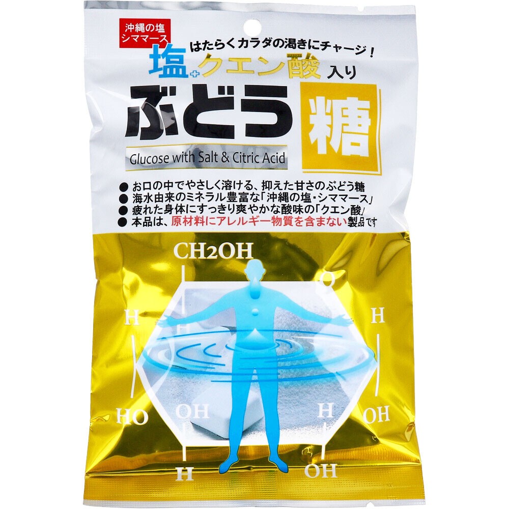 日本 大丸本舖 鹽+檸檬酸+葡萄糖 25粒 葡萄糖片 沖繩海鹽機能錠/運動糖 快速補充電解質/能量/水分 日本代購