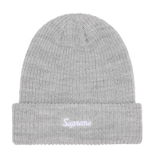 SUPREME LOOSE GAUGE BEANIE 字型 LOGO 毛帽 灰 針織 草寫 英文 帽子 FW25BN25