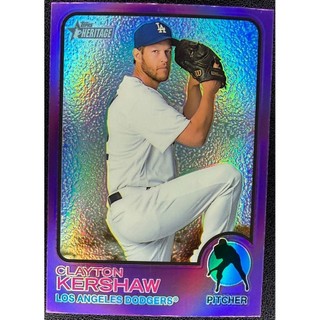 球員卡 Clayton Kershaw 2022 Topps Heritage Purple Refractor 紫亮