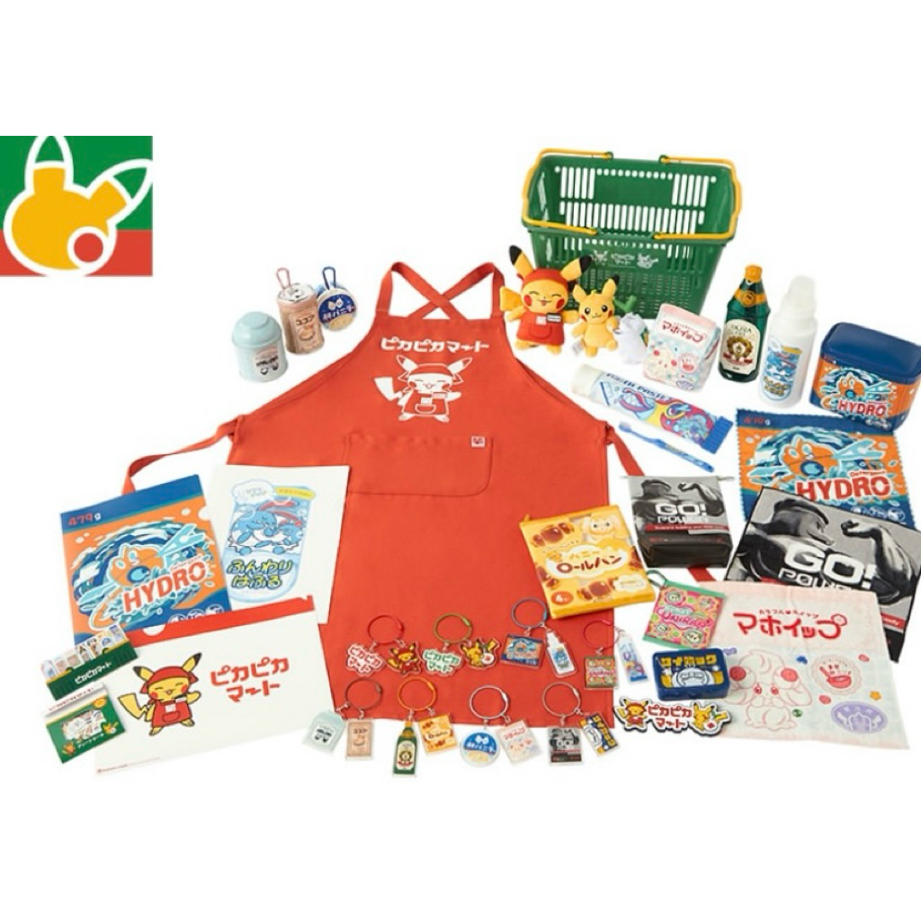新品 日本寶可夢中心 皮卡丘超市 資料夾 貼紙 購物籃 環保袋 皮卡丘 向尾喵 迷你冰