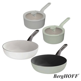 【BergHOFF貝高福】Glints單柄炒鍋28cm+含蓋湯鍋18cm(BHGL-28W+BHBL-S18)【掛品】