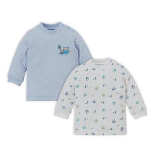 【娃娃城 Baby City】美國棉咕咕貓頭鷹長袖肩開上衣（二入）｜嬰兒上衣、肩開長袖、無甲醛、寶寶衣物、童趣圖案