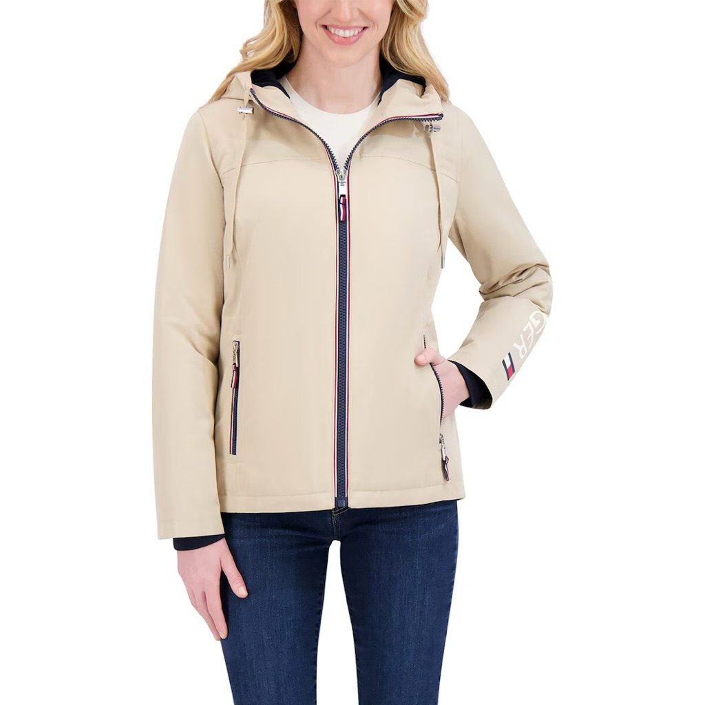 Tommy Hilfiger 女軟 殼 連帽 外套 白 TOMMY HILFIGER】男女款連帽外套