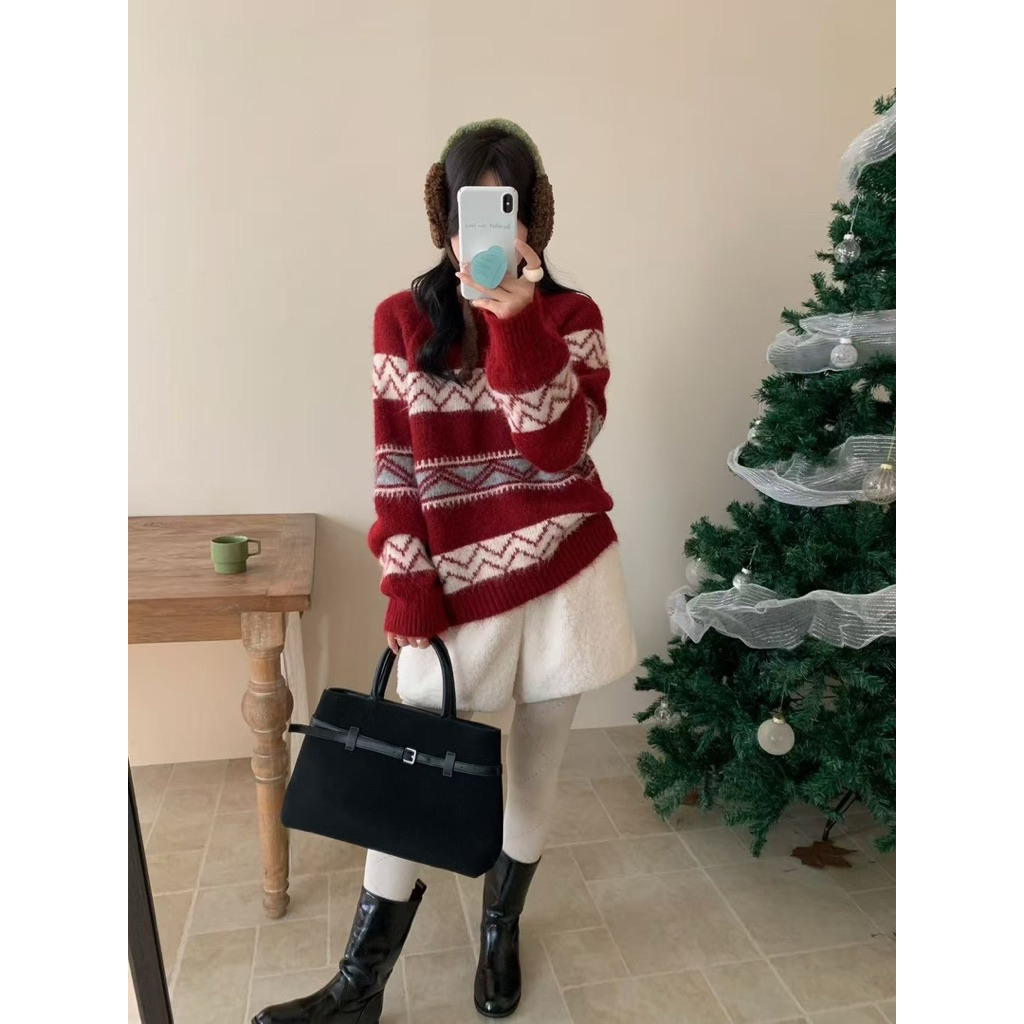 小雪季節⛄️慵懶感圖騰針織3色