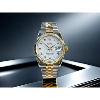 【宏恩晶品】【W5068-1】 勞力士 ROLEX 機芯3135 16233 Datejust 男錶 K金羅馬盤~世傳承