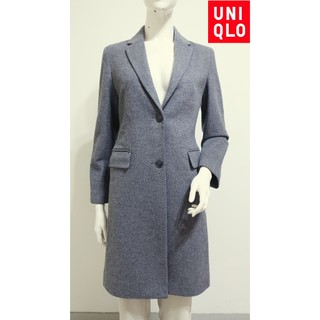 ☆一身衣飾☆日本品牌【UNIQLO】深灰 100%羊毛含羊絨 CASHMERE 美長大衣外套~直購價1999~🌽桿
