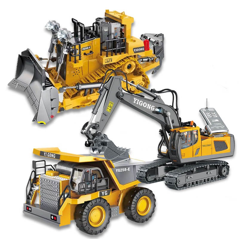 (支持隔日到貨)遙控怪手機 挖掘機 遙控挖土機 工程車玩具 推土機 兒童玩具車 玩具車 合金兒童遙控挖土機 玩具車