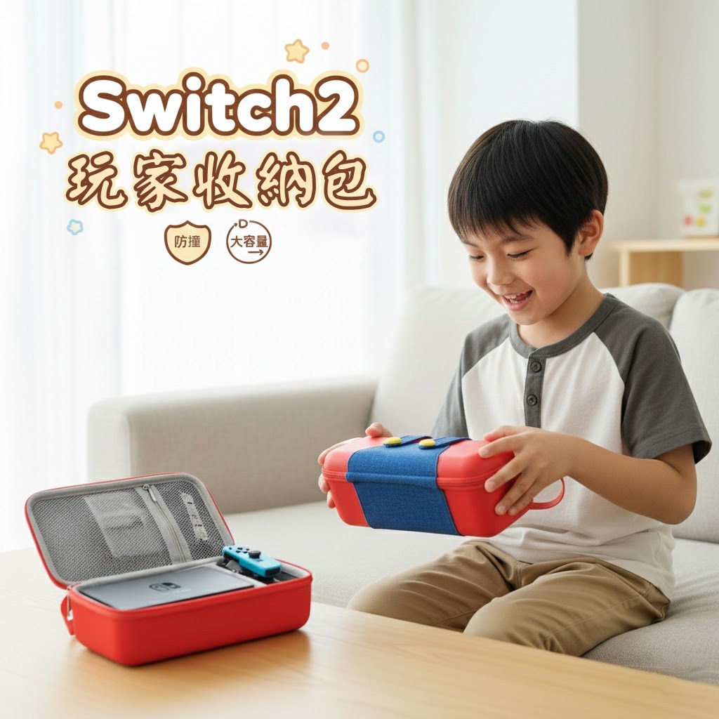(Switch2玩家收納包) 隔日配 switch 2 收納包  switch 2 配件  ns2 收納包  硬殼收納包
