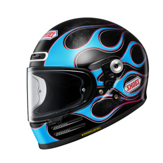 SHOEI GLAMSTER BLAST TC-2 樂高帽 復古帽 全罩安全帽 安全帽 黑藍色 2026新款 火焰彩繪