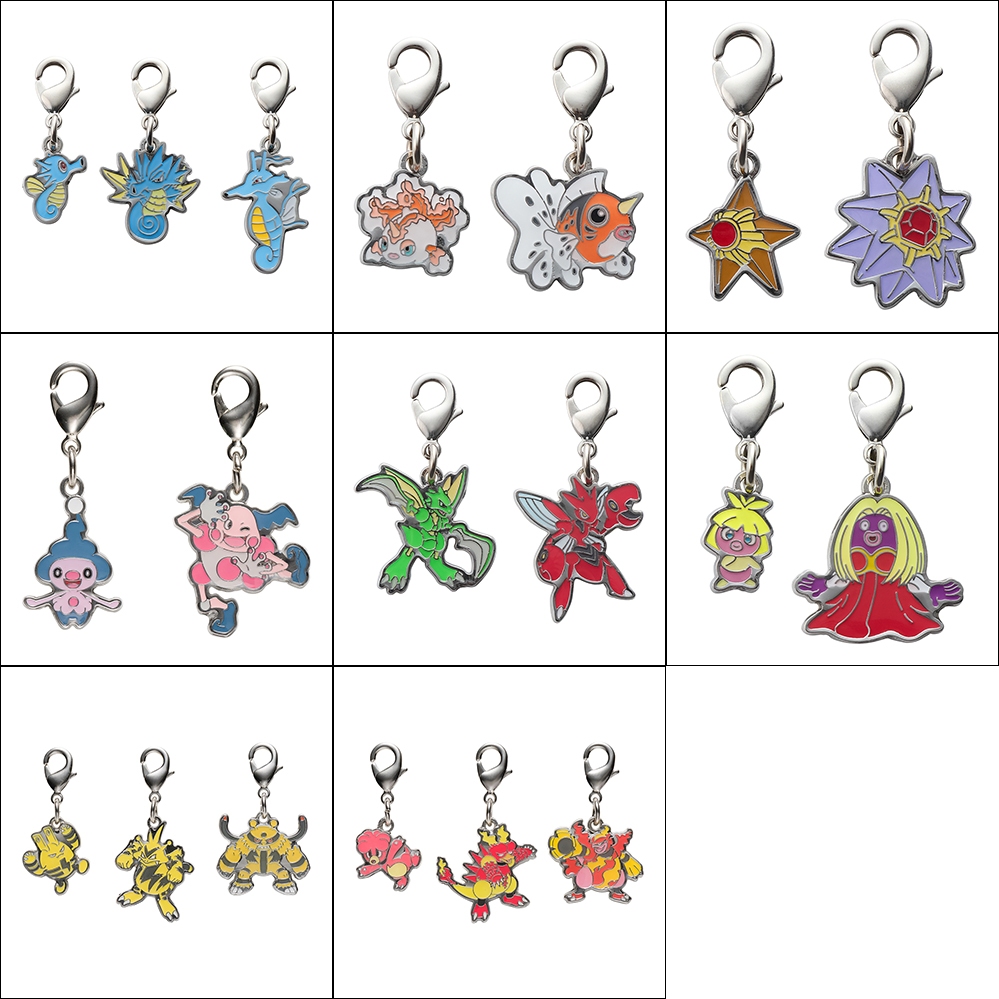 【米朧家】現貨 ❤️ 全國圖鑑 墨海馬 角金魚 寶石海星 飛天螳螂 迷唇姐 鴨嘴火獸 金屬吊飾 寶可夢中心限定