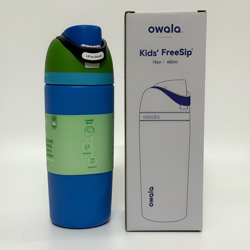 【活動促銷 優惠多多 】owala freesip Kids  好市多 兒童水壺 16oz/480ml 不鏽鋼 綠色機器