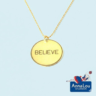 Anna Lou OF LONDON 倫敦品牌 優雅字墜 金項鍊 Believe