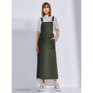 下單前先私訊 MOMA全新（吊牌在）率性日常・軍綠吊帶工裝連身裙 34/36/38/40