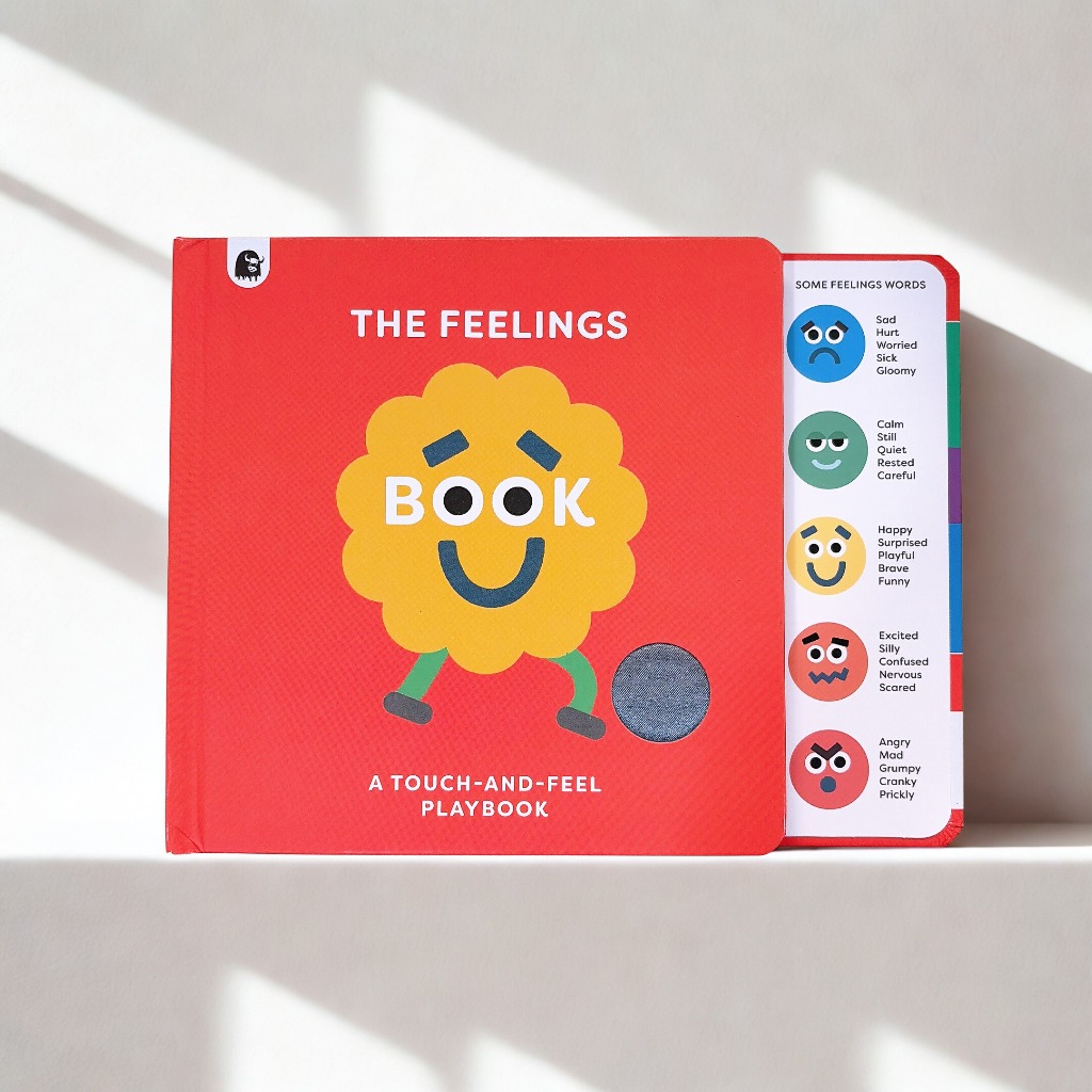 📖【情緒認知觸感書Feelings】專為幼兒設計，透過顏色角色與不同材質，幫助孩子開始理解自己的感受，非常適合情緒啟蒙