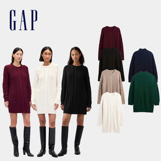 Gap 女裝 圓領長袖針織洋裝 多款規格任選 (843281&843212)