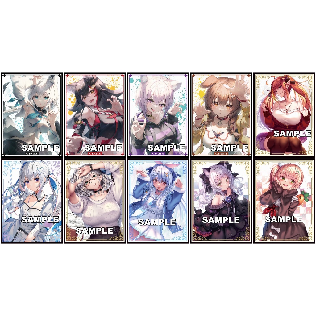 【單張卡套】Hololive．白上 大神澪 貓又 戌神沁音 桐生 天音 白銀 兔田佩克拉 紫咲 桃鈴音音．10款各1張