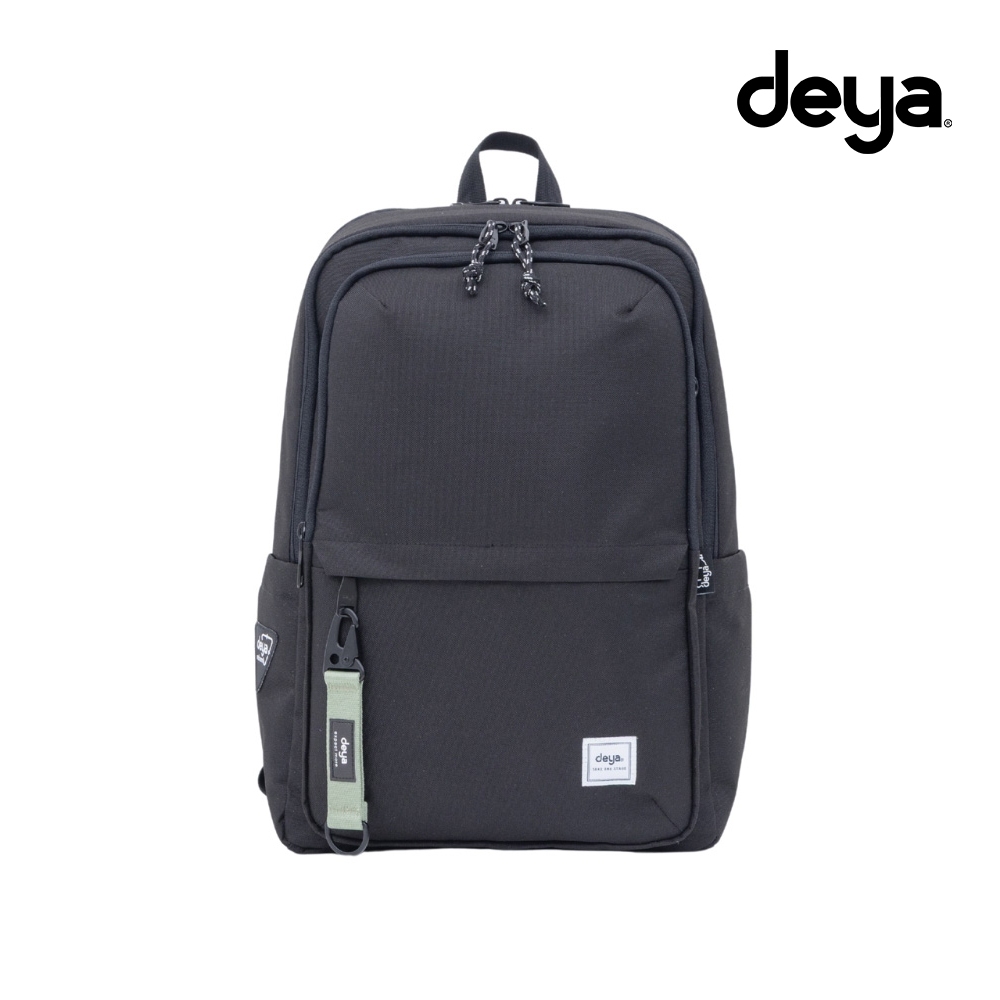 deya Eco Loop 防潑水機能後背包︱筆電後背包 14吋 16吋 黑色 內裡迷彩 附品牌飄帶 環保回收材質