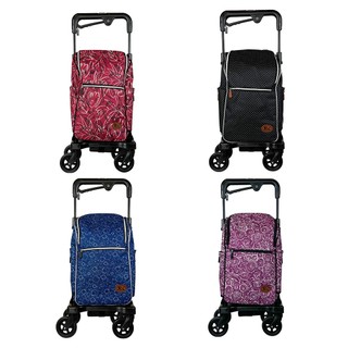 【Rollker羅克】購物車 購物推車 買菜車 手推車 旅行推車 行李 拉桿 柺杖車 萬向輪 防潑水(NO.07SAE)