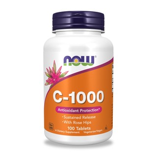 【NOW】維生素C1000緩釋錠1瓶(100顆) 1000mg維他命C/促進膠原蛋白形成/25mg玫瑰果/每日健康維持