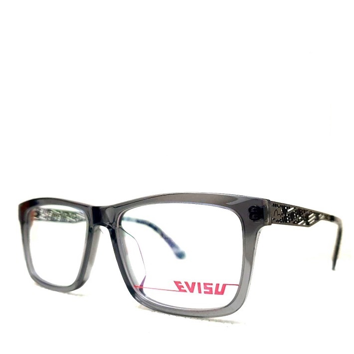 EVISU 日本福神 時尚潮流 牛仔褲 亞洲版 復古 輕量化 灰色大方框 立體雕刻紋路 光學眼鏡