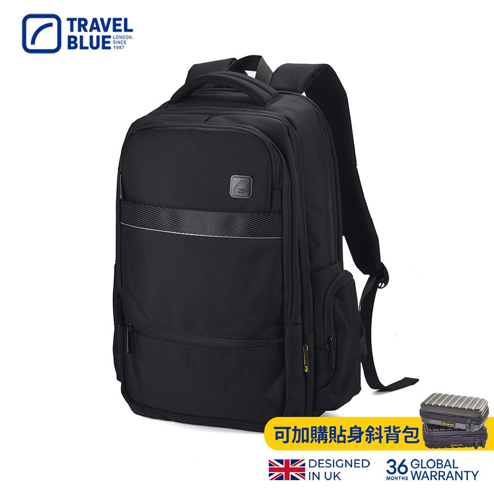 【Travel Blue 藍旅】豪華款 商務背包-黑 (後背包/筆電包/防水電腦包/雙肩包/大容量背包)TB3030