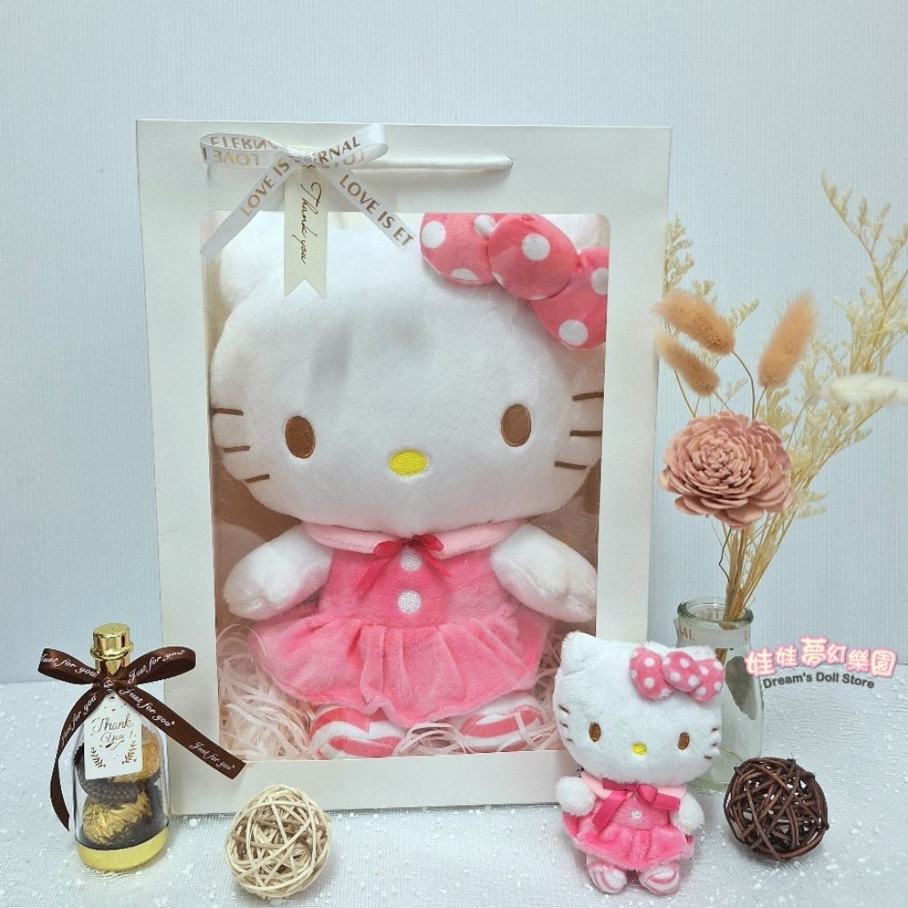 kitty娃娃~kitty禮物袋~正版三麗鷗~kitty玩偶~蝴蝶結禮盒~kitty絨毛娃娃~凱蒂貓玩偶~生日禮物~