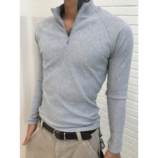 SLC I Ribbed muscle half-zip long sleeve / 2color