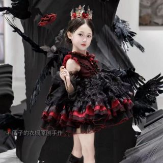 ✨臺灣出貨✨ 萬聖節服裝 變裝服裝 小惡魔公主裙 吸血鬼cos服 女童套裝 洛麗塔 兒童lolita連衣裙 萬聖節變裝