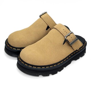 Dr.Martens 馬汀 ZebZag Mule麂皮包頭穆勒鞋 米 女 馬丁真皮半拖鞋 休閒懶人涼鞋 31737439