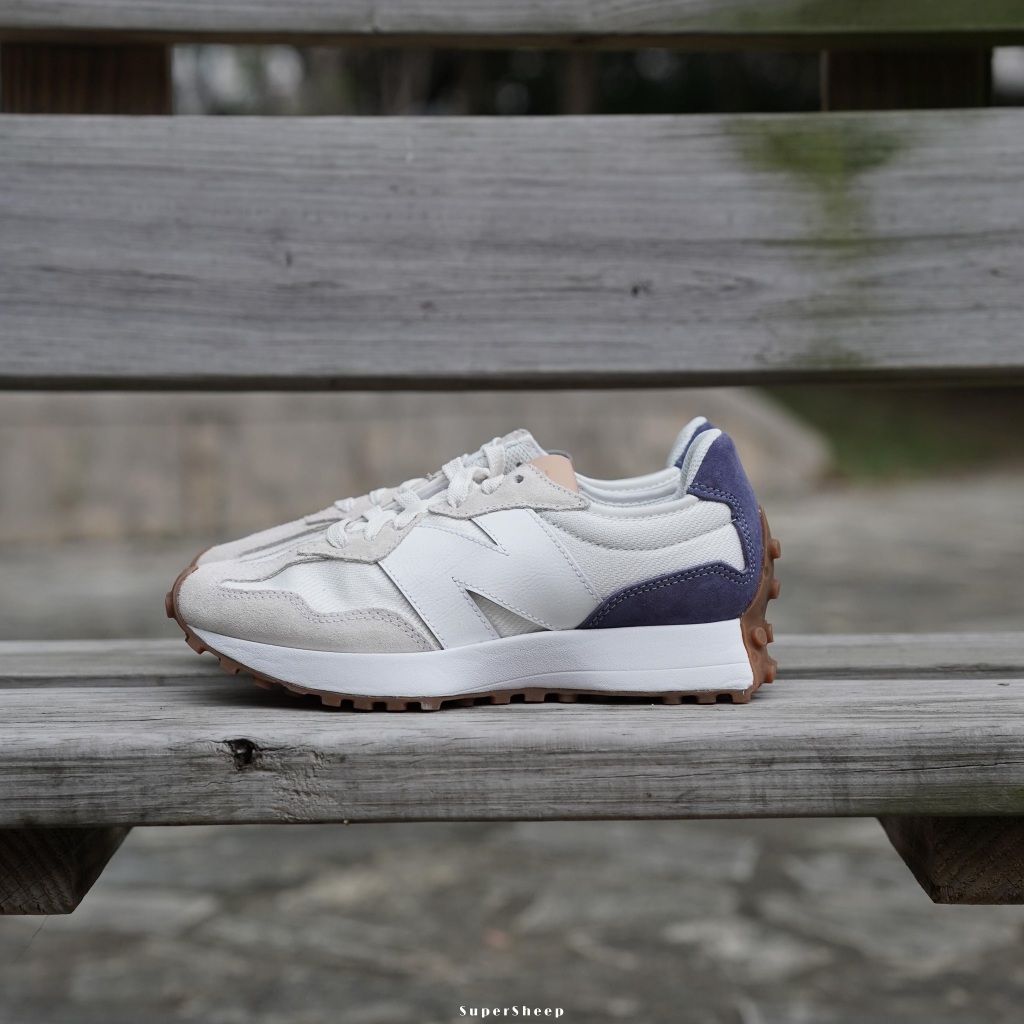 New Balance 327 女鞋 復古休閒鞋 百搭必備 焦糖底 麂皮拼接 白 紫 WS327RD