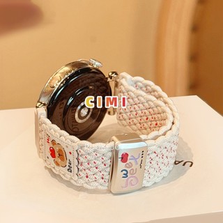 iwatch s10表帶 花邊小熊 S9 SE 女生 新款 ultra表帶 多巴胺小熊 iS789替換表帶 編織小熊