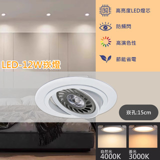 【EDDY💡-V44】LED-12W-PH 飛利浦晶片AR111 崁孔15公分模組型崁燈 整組含光源 可調角度 保固一年