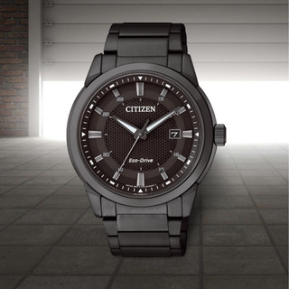 CITIZEN GENTS Eco-Drive 簡約經典時尚全黑鋼男錶/黑/BM7145-51E
