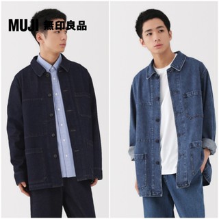 【MUJI 無印良品】男吉貝木棉混丹寧工作外套
