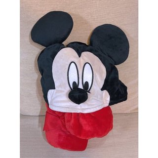 日本進口 迪士尼 DISNEY 米奇 MICKEY 可收納式抱枕毛毯。棉被