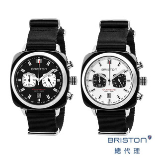 BRISTON SPORT 熊貓錶 黑色 黑錶 尼龍錶帶 極速運動錶 玳瑁琥珀框 手錶 男錶 石英錶 40MM