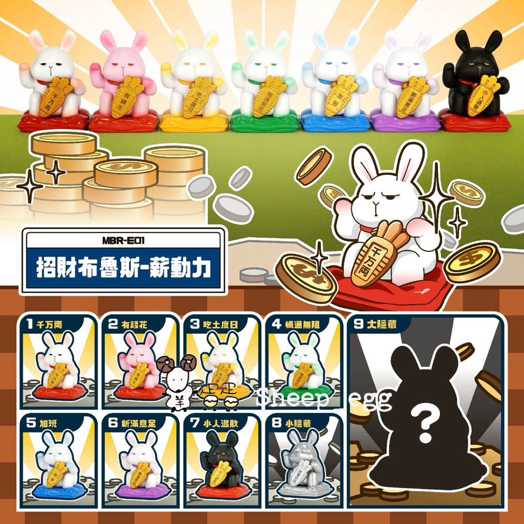 「12月預購款」羊蛋蛋 盒玩 正版 星期一的布魯斯 布魯斯 招財布魯斯 招財 薪動力 兔子 經典 盲盒 盲抽