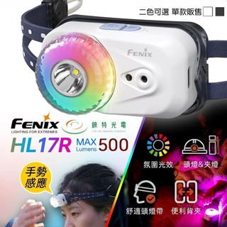 【錸特光電】FENIX HL17R 多用快拆磁吸頭燈 500流明 100米 工作燈 手勢感應 旋轉燈環 氛圍光 夾燈