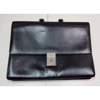 二手GUCCI黑色真皮公事包Business Bag Dial Lock Briefcase Black Leather