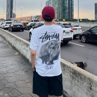 多色可選 Stussy Livin Large 河馬logo 美式復古短T 圓領T恤 短踢 男女同款 Stussy 短袖