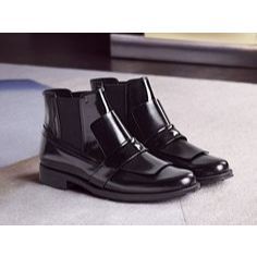 義大利製 Tods 二手黑色樂福皮革馬靴25cm Chelsea Boots