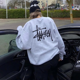 多色可選 Stussy Basic Logo Cre 後背大logo 基本款 美式復古大學T 休閒寬鬆 男女同款 大學T